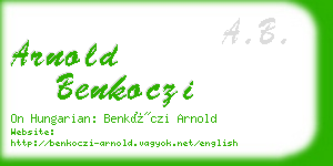 arnold benkoczi business card